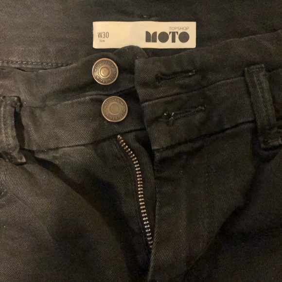 High waisted Black Denim Jean Shorts - Picture 3 of 3